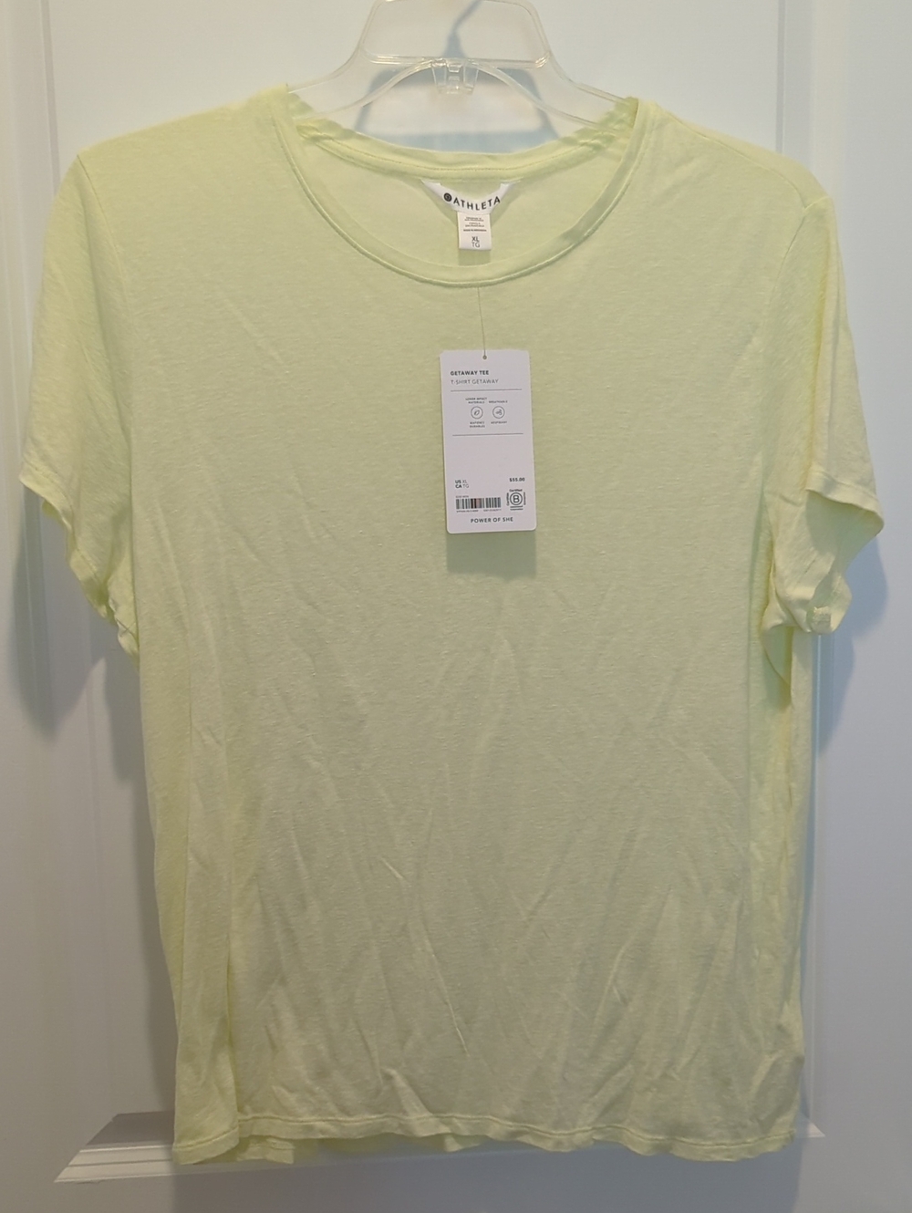 NWT Athleta Yellow Getaway Tee Size XL